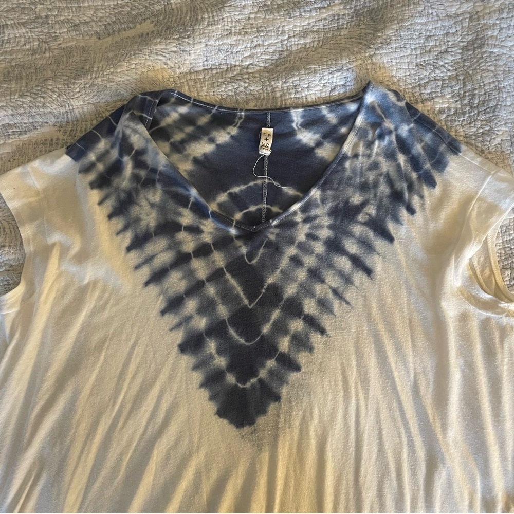 Free People Blue Tie-Dye Women's Top